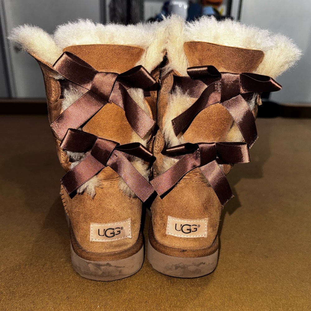 UGG Tan Boots with Brown Bows